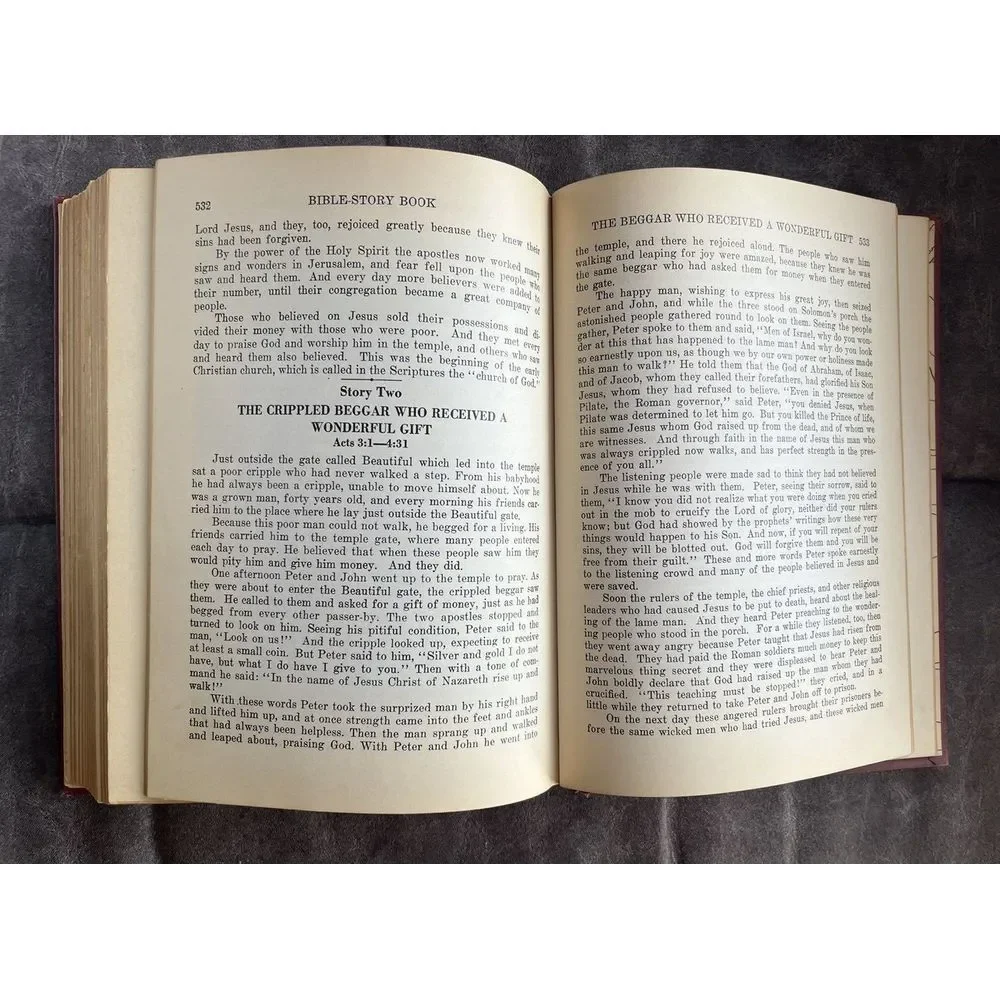 Antique Egermeiers Bible Story Book Illustrated,‎ Published by The Warner 1947
